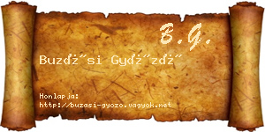 Buzási Győző névjegykártya